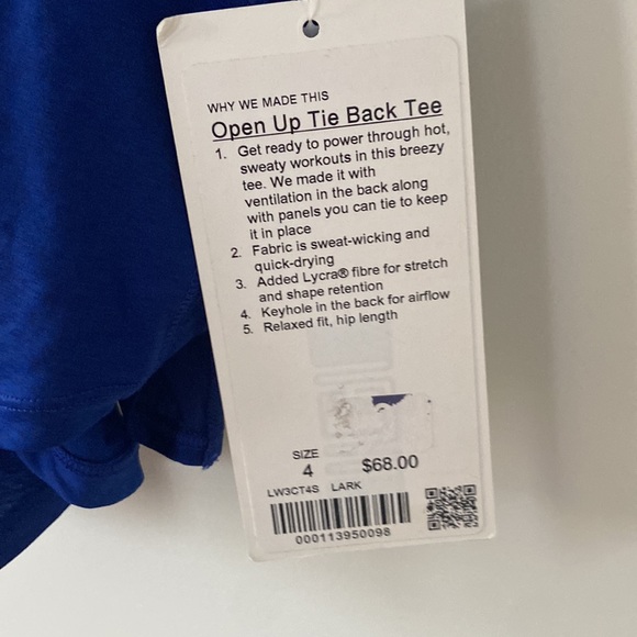 Lululemon blue tie back shirt - Picture 3 of 4
